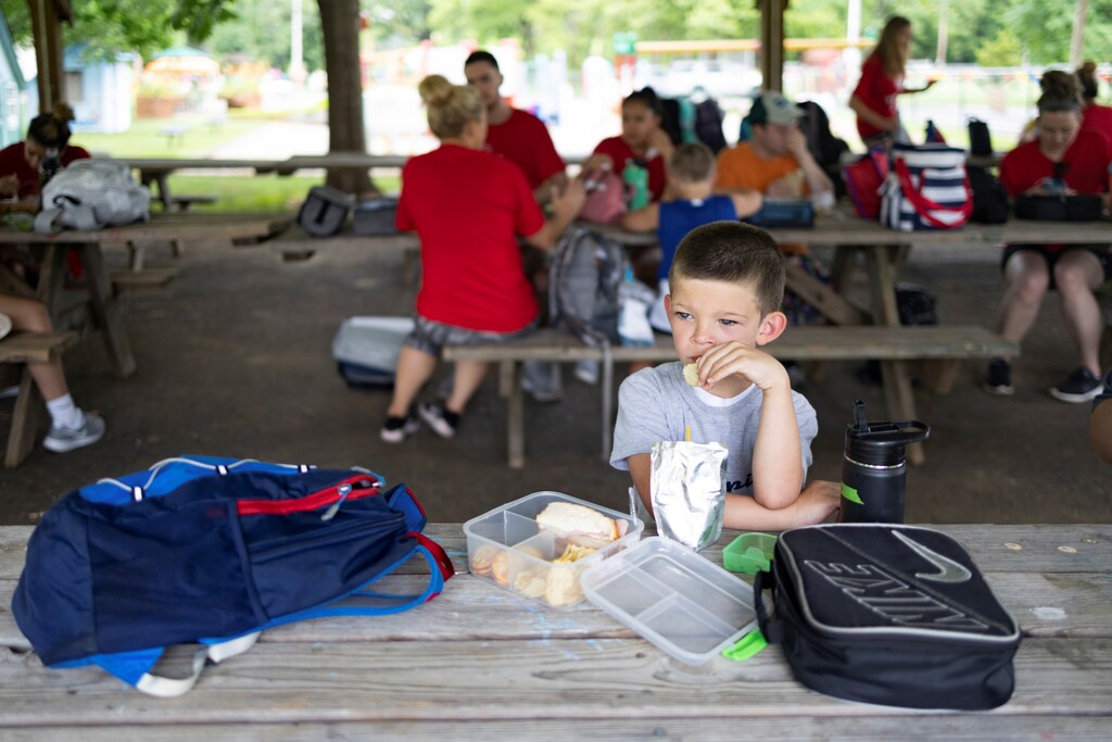 A child eats their lunch, as the World Bank reports on how to support children during the COVID-19 pandemic.