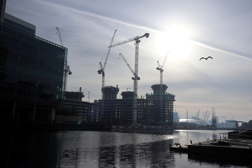 Construction work in London's Financial centre at Canary Wharf In London, Britain May 22, 2017.