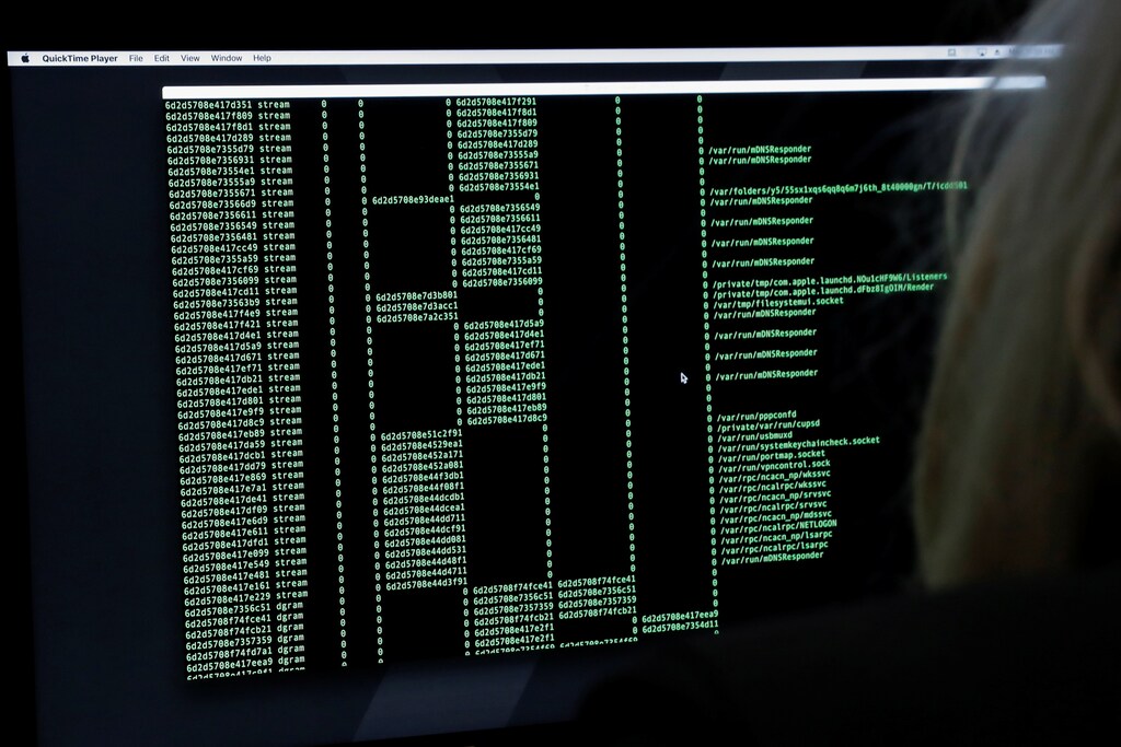 An IBM employee participates in a training exercise in IBM's X-Force Command C-TOC, a mobile Cyber Tactical Operations Center, in the Brooklyn borough of New York, U.S., October 15, 2018. REUTERS/Brendan McDermid - RC1CA1176AD0