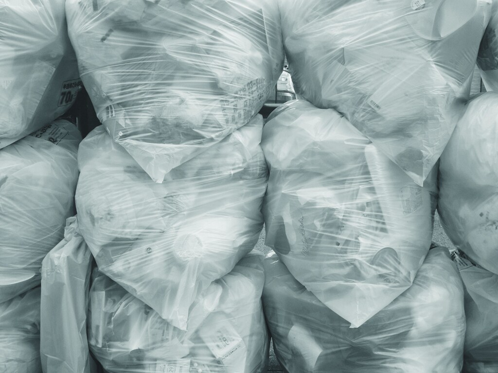 bags of plastic waste