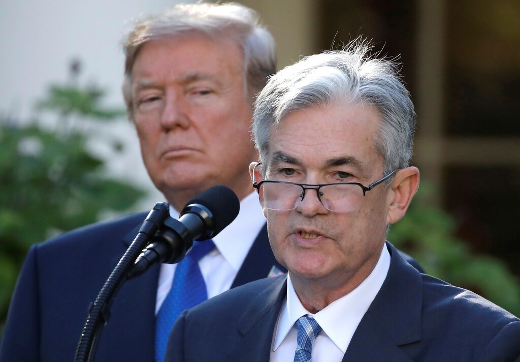 U.S. President Donald Trump looks on as Jerome Powell, his nominee to become chairman of the U.S. Federal Reserve, speaks at the White House in Washington, U.S., November 2, 2017. REUTERS/Carlos Barria - RC1D42CC0930
