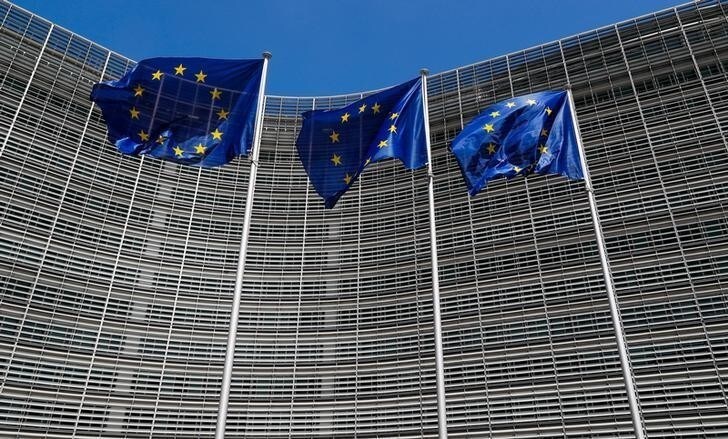 European Union flags flutter outside the EU Commission headquarters in Brussels, Belgium June 20, 2018. REUTERS/Yves Herman