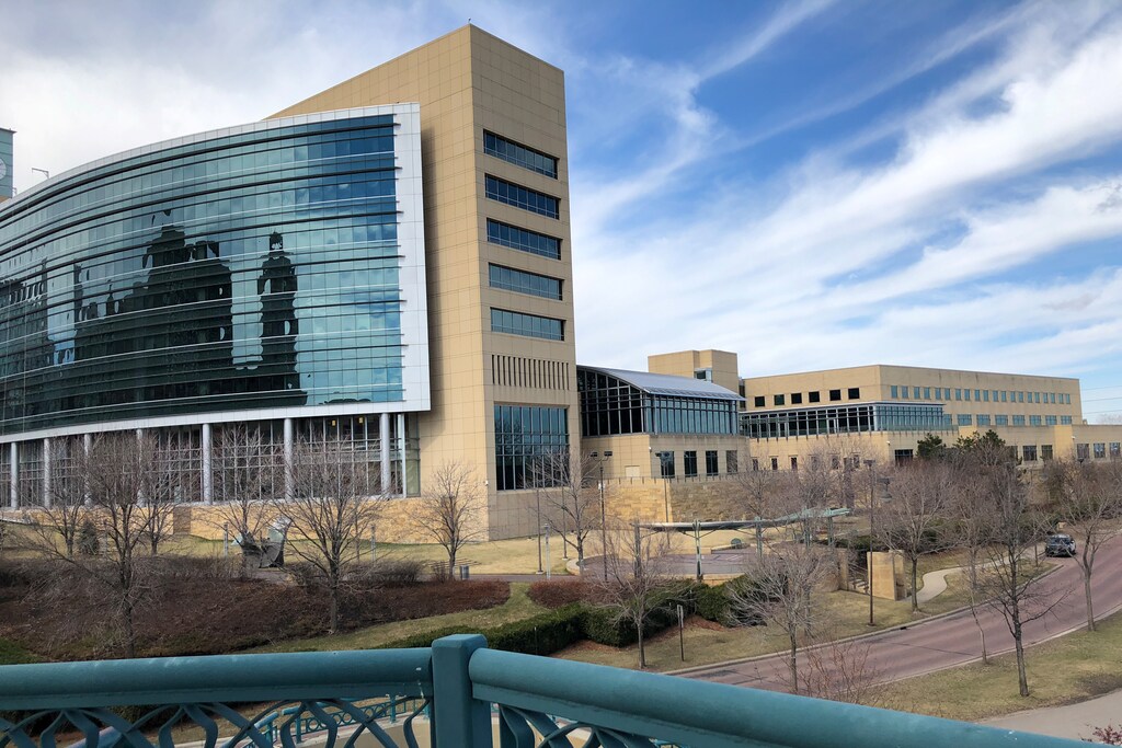 The Minneapolis Federal Reserve bank, where officials gathered to discuss how monetary policy can affect income distribution, a question the Fed is analyzing as part of a broader look at how it operates, is pictured in Minneapolis, Minnesota, U.S., April 9, 2019.