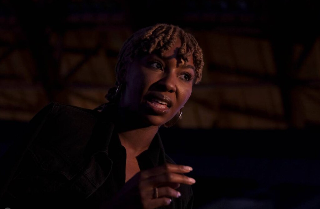 Black Lives Matter Co-founder Ayo (aka Opal) Tometi speaks during an interview with Reuters, in Lisbon, Portugal, November 2, 2021.