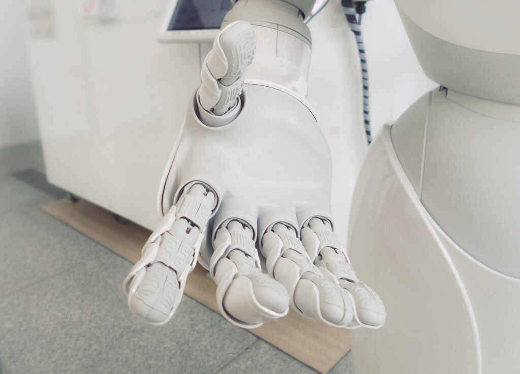 Close-up of a robot's hand
