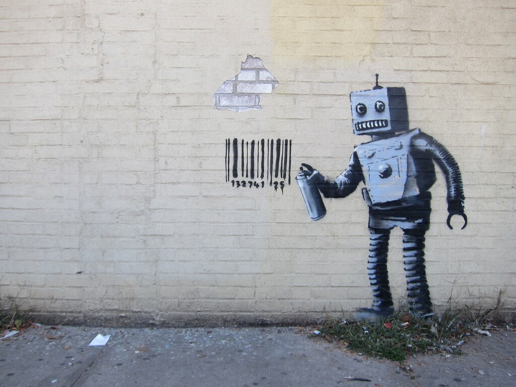 Banksy's robot in Coney Island, NYC