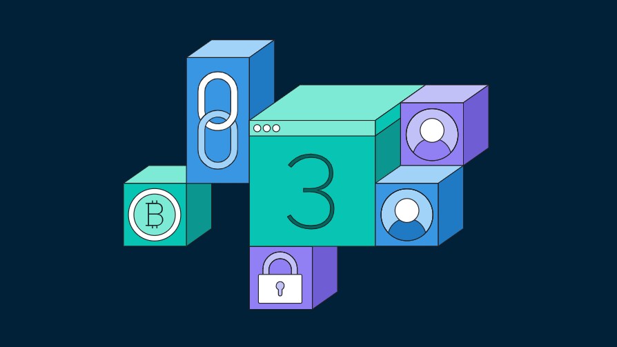 Various images representing elements of Web3