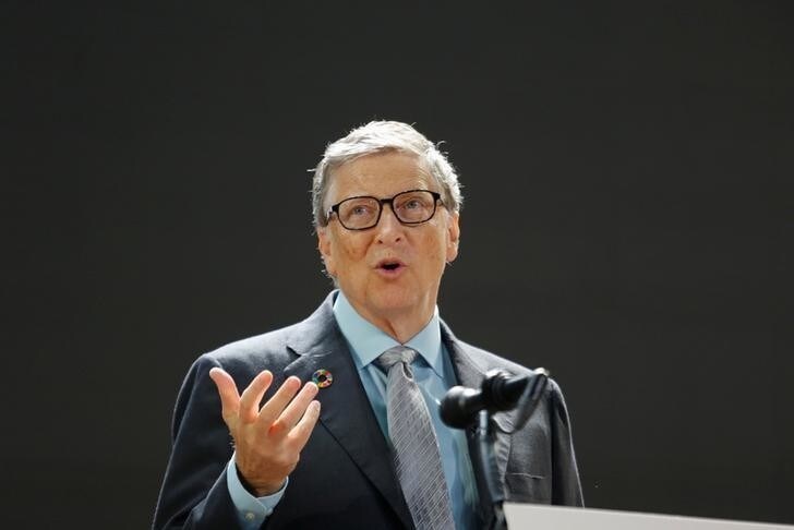 Bill Gates speaks at the Bill and Melinda Gates Foundation Goalkeepers event in Manhattan, New York, U.S., September 20, 2017. REUTERS/Elizabeth Shafiroff