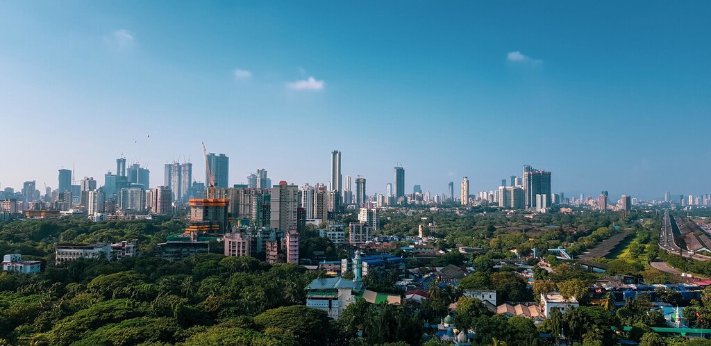 A photo of the cityscape at Mumbai, Maharashtra, India.