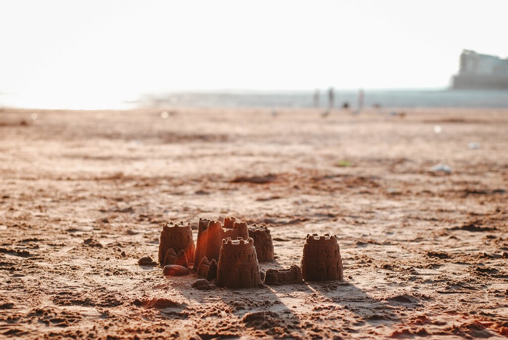 Sandcastles on the beach