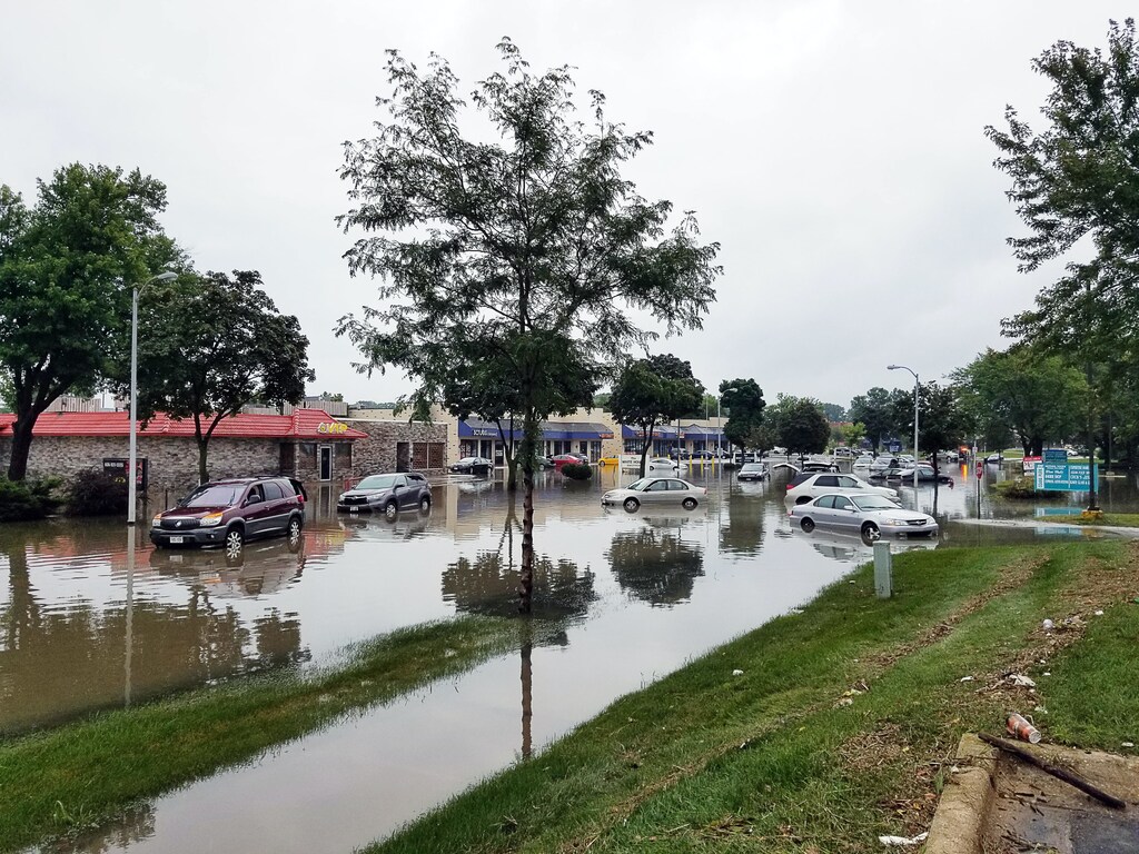 extreme weather events, like this flooding shown here, is just one of the ways in which climate change can impact the economy
