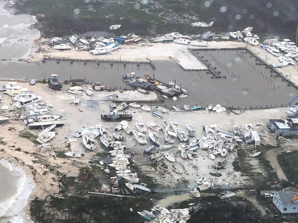 An aerial photo shows the aftermath of the Hurricane Dorian damage over an unspecified location in the Bahamas, in this September 2, 2019 photo. Picture taken September 2, 2019. Courtesy Coast Guard Air Station Clearwater/U.S. Coast Guard/Handout via REUTERS ATTENTION EDITORS - THIS IMAGE HAS BEEN SUPPLIED BY A THIRD PARTY. TPX IMAGES OF THE DAY - RC15C51E63A0