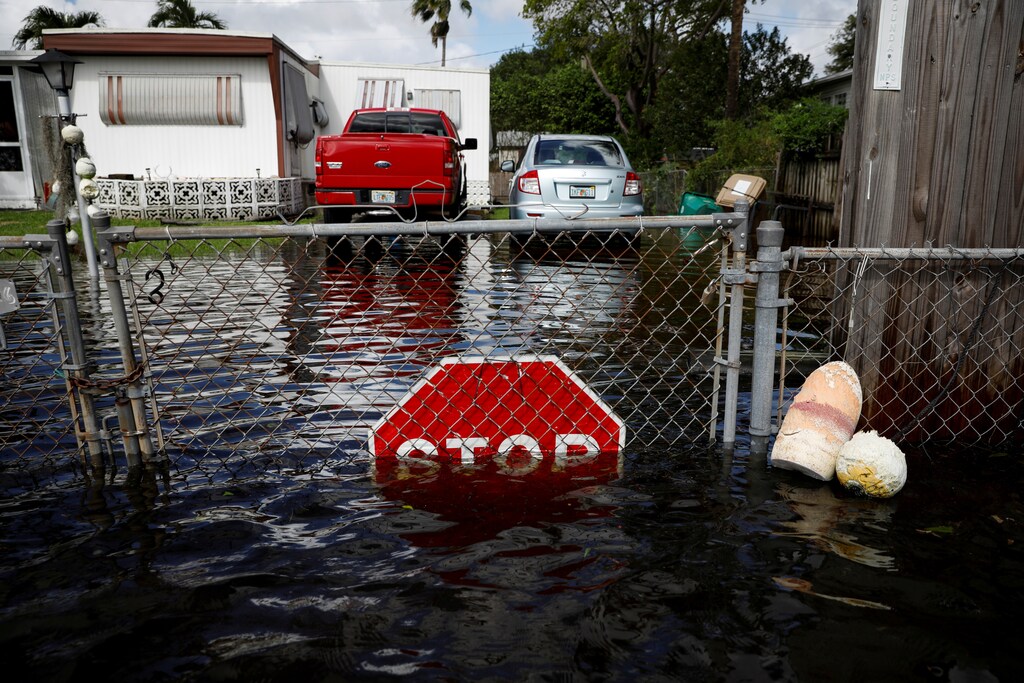 A flood caused by Tropical Storm Eta is seen in Davie, Florida, U.S., November 9, 2020.
