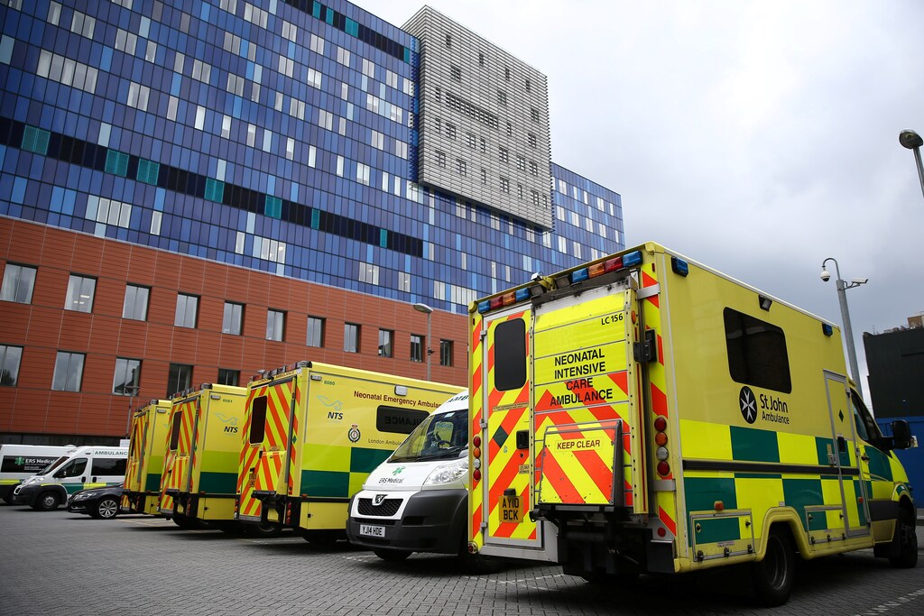 Ambulances are parked at The Royal London Hospital in London, Britain May 13, 2017. REUTERS/Neil Hall - RTX35N9K