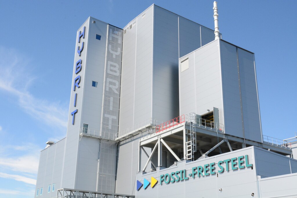 A general view of Hybrit's pilot plant producing fossil-free steel in Lulea, Sweden is seen in this undated handout photo.