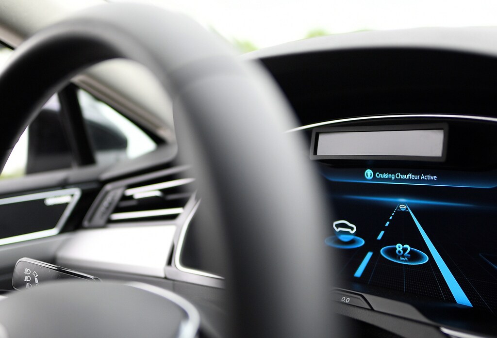 A self-driving car is tested by German company Continental on the A2 motorway in Hanover, Germany April 25, 2018. REUTERS/Fabian Bimmer
