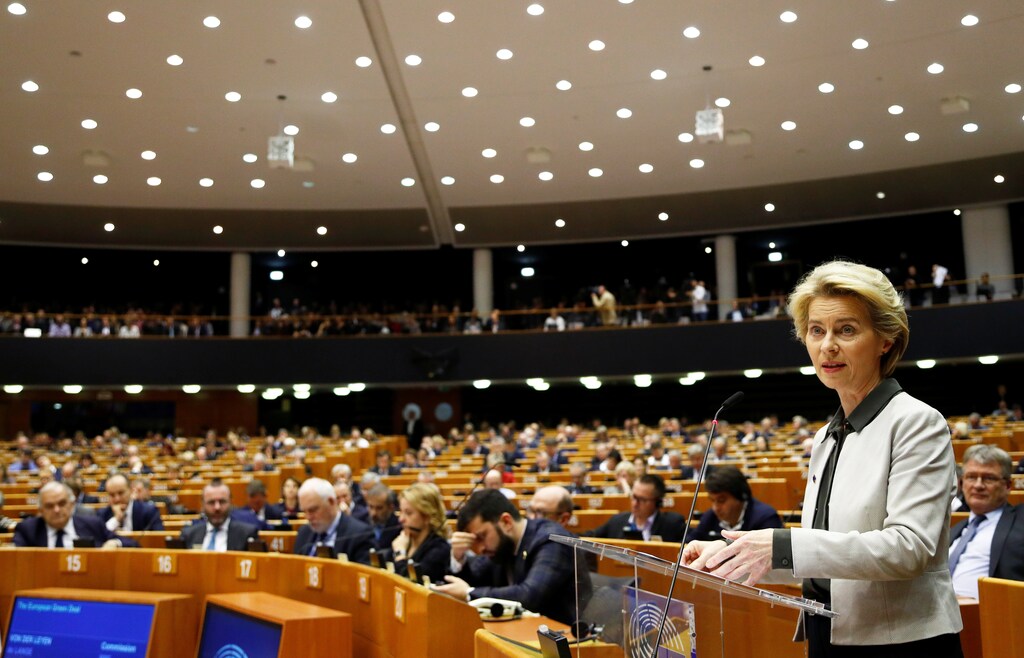 European Commission President Ursula von der Leyen presents a Green Deal plan