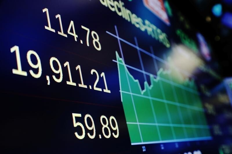 The final value of the Dow Jones Industrial Average is displayed on a screen above the floor of the New York Stock Exchange (NYSE) shortly before the closing bell in New York, U.S., December 13, 2016. REUTERS/Lucas Jackson TPX IMAGES OF THE DAY - RTX2UWJE