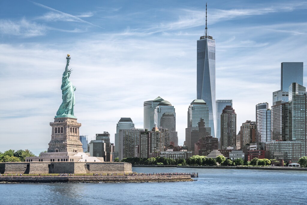 The Statue of Liberty as the symbol of America.