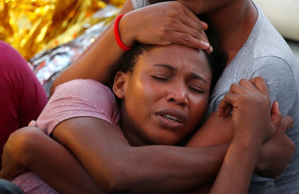 Migrants are seen during rescue operation in the Mediterranea Sea October 20, 2016. Yara Nardi/Italian Red Cross press office/Handout via Reuters ATTENTION EDITORS - THIS IMAGE WAS PROVIDED BY A THIRD PARTY. EDITORIAL USE ONLY. - RTX2PPRD