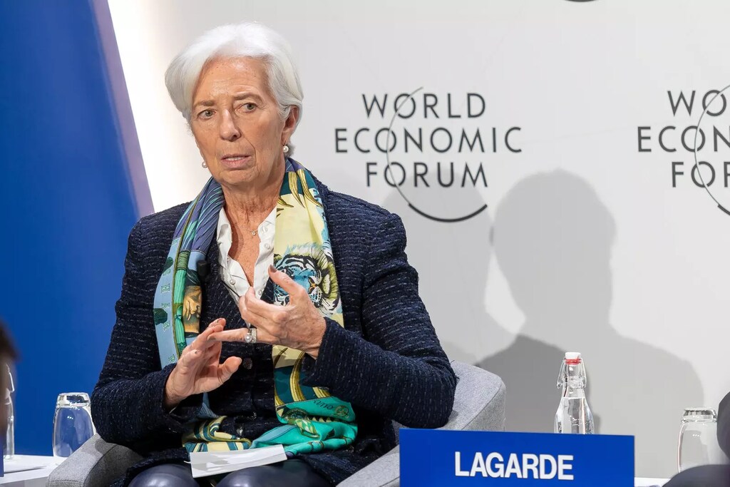 Christine Lagarde durante la Reunión Anual del Foro Económico Mundial en Davos.