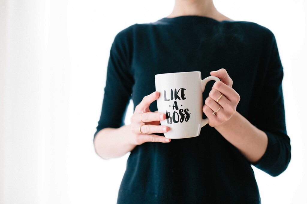 A CEO with her mug.
