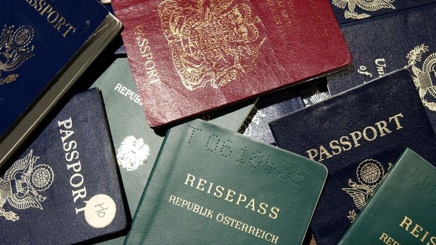 A number of different passports.