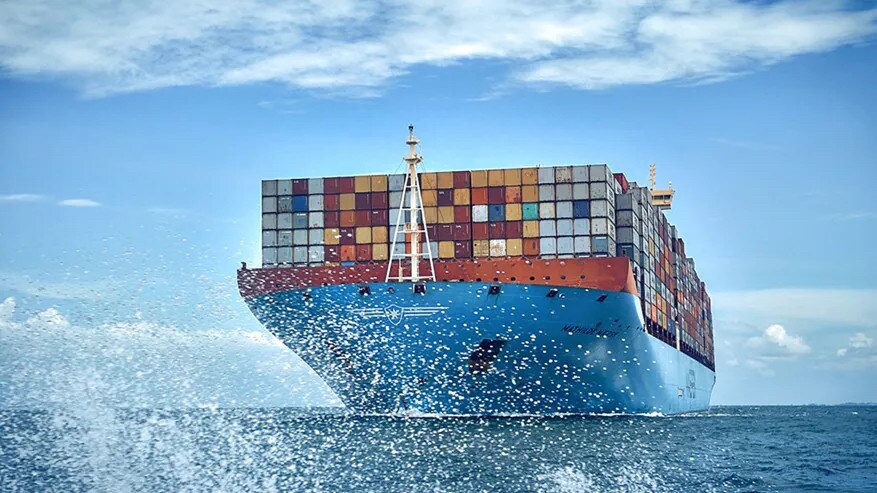 Twin transition: an A.P. Moller-Maersk container ship.