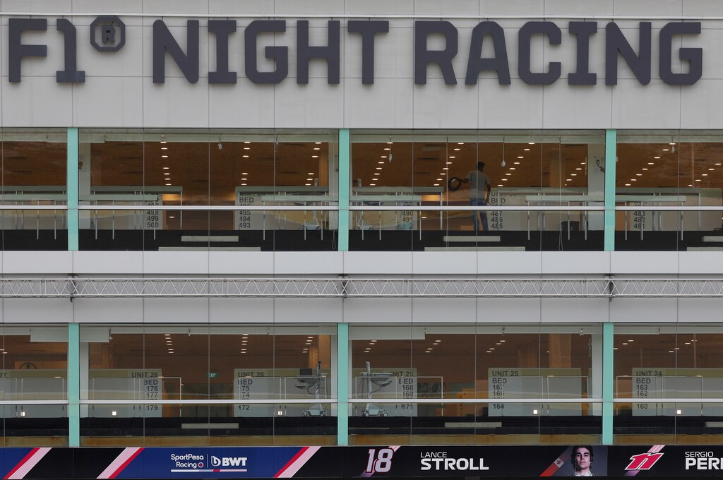 A view of hospital beds in the Marina Bay Formula One Pit building, which is being converted into a medical facility for coronavirus disease (COVID-19) patients, in Singapore October 28, 2021. REUTERS/Edgar Su