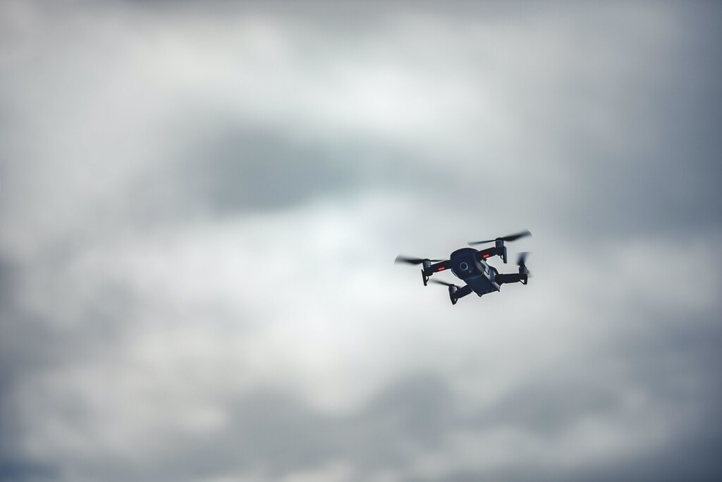 A drone flying in the sky
