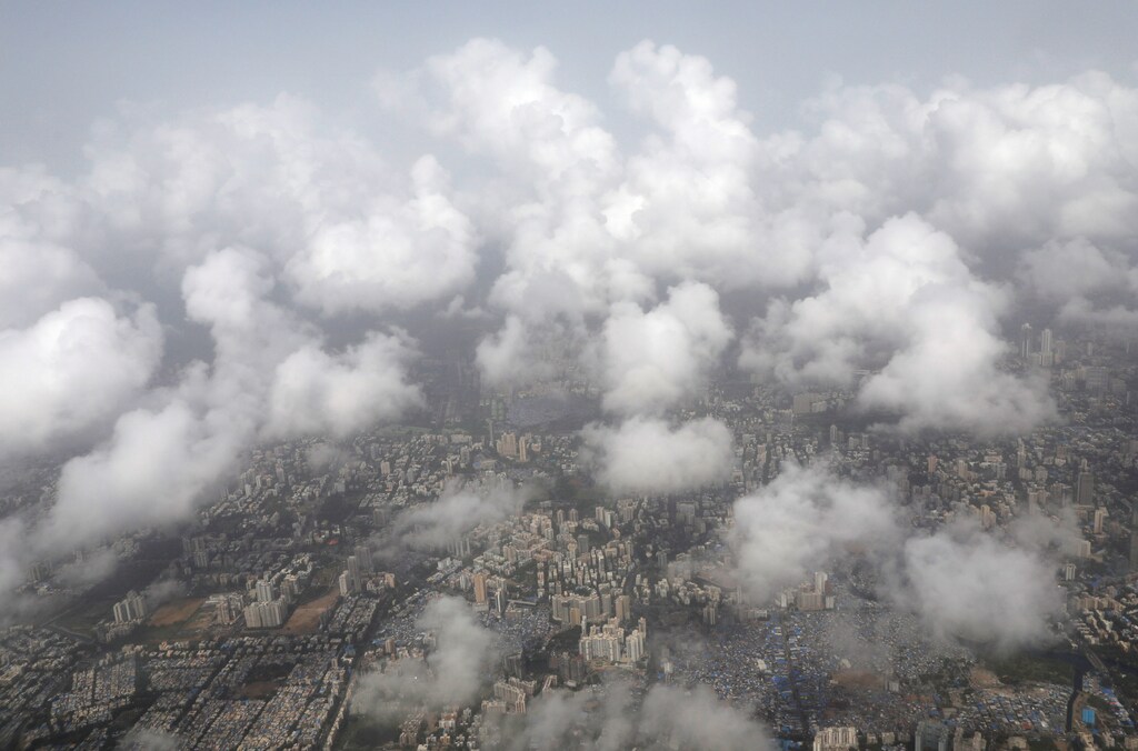 An aerial view of Mumbai, India