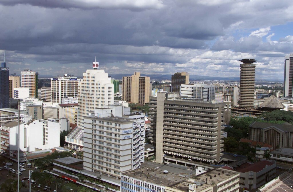 An aerial view of Kenya's capital city Nairobi on July 13, 2001.