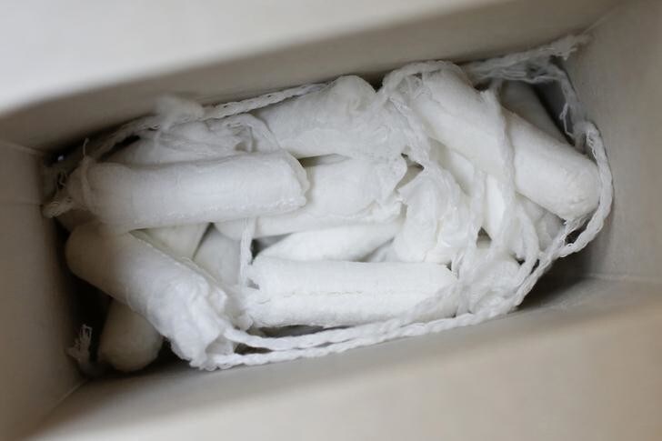 Tampons are seen in London, Britain March 18, 2016. Prime Minister David Cameron won backing at a European Union summit on Thursday to end the so-called "tampon tax" that has become a political football for Britons campaigning to leave the EU in a June referendum. REUTERS/Stefan Wermuth