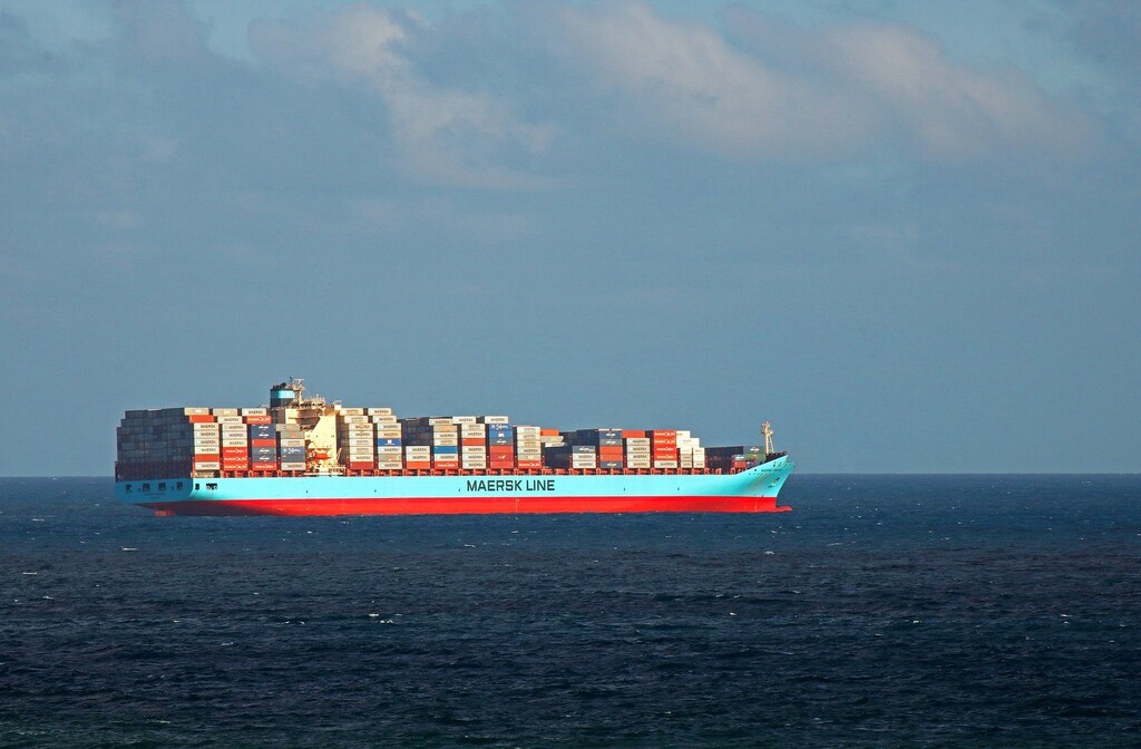 A Maersk container ship