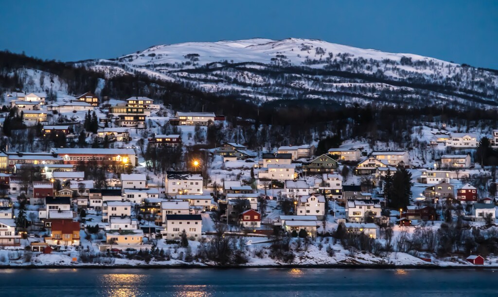 A snowy Lapland town in winter