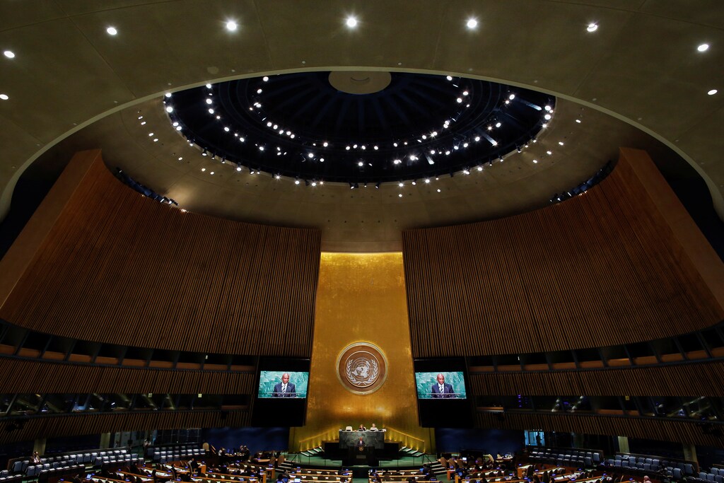 Burundi's Foreign Minister Alain Aime Nyamitwe addresses the United Nations General Assembly in the Manhattan borough of New York, U.S., September 24, 2016.