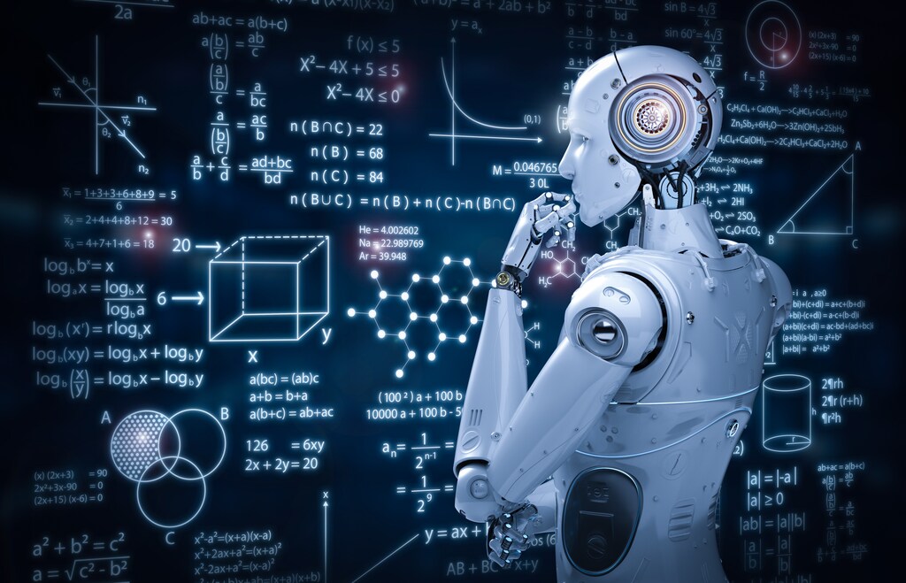 3d rendering robot learning or machine learning with education hud interface: Artificial intelligence (AI) is prompting a new wave of technological unemployment fears.