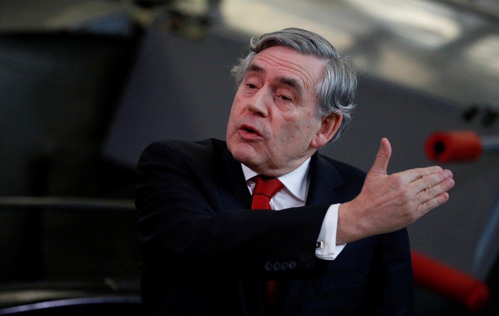 Britain's former Prime Minister Gordon Brown gives a Labour Party campaign speech at the engineering department of Coventry University, May 11, 2017. REUTERS/Phil Noble - RTS166PB