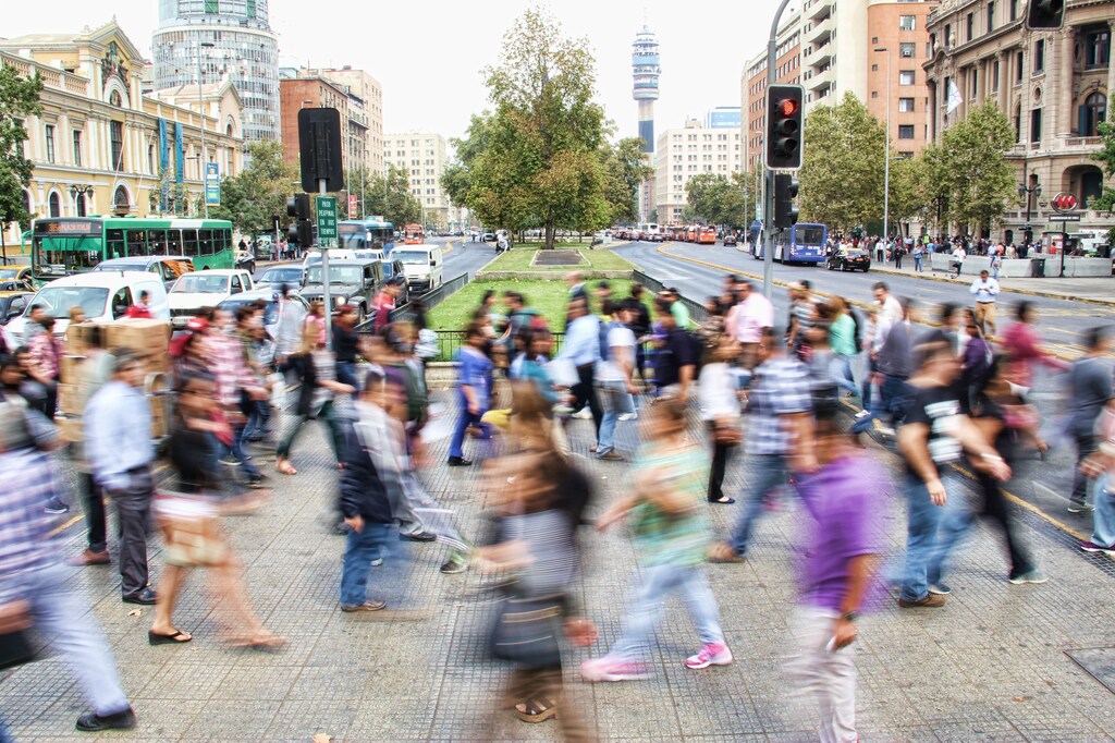 A crowded street.