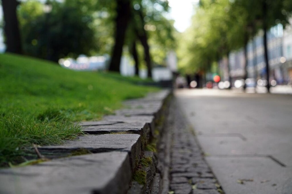 A pavement, a cause of warming cities due to radiation, is pictured up close.