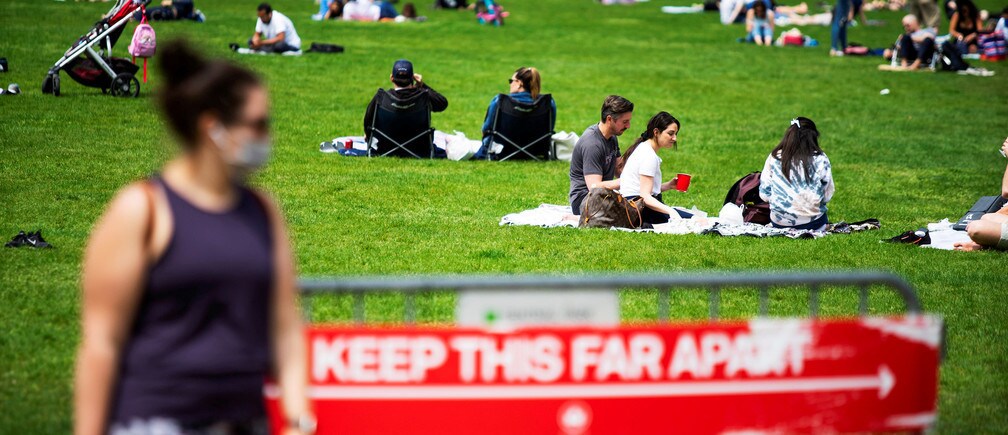 Juntos pero separados en el Central Park de Nueva York este fin de semana.
