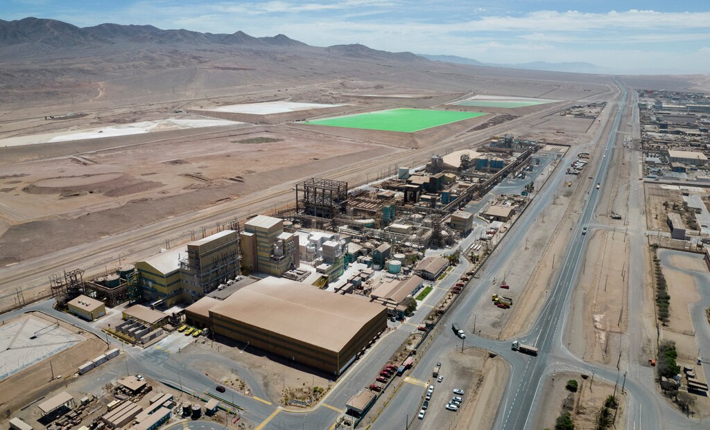A lithium conversion plant in La Negra, Chile.