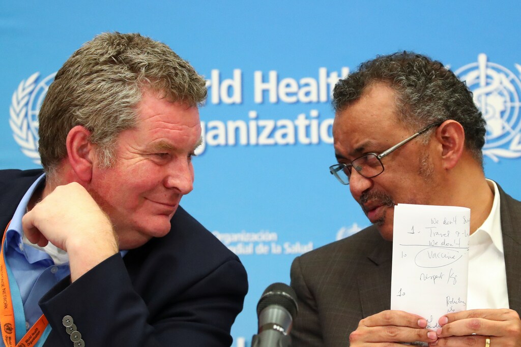 WHO Director-General Tedros Adhanom Ghebreyesus and Executive Director Michael J. Ryan.