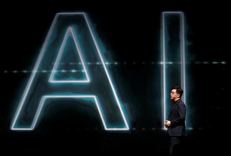 I.P. Park, president and chief technical officer for LG Electronics, speaks on artificial intelligence during a keynote address at the 2019 CES in Las Vegas, Nevada, U.S. January 7, 2019. REUTERS/Steve Marcus - RC140F98D9E0