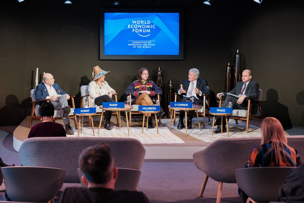 Indigenous leaders and trade ministers on a panel at the World Economic Forum Annual Meeting 2023 in Davos.