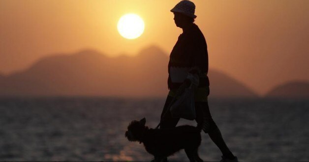 An elderly lady walks with her dog in Copacabana in Rio de Janeiro September 13, 2011. World Bank data show the growth rate of Brazil's older population as many times that of the most developed countries in Europe, projected to equal 14% of the population by 2033, while Copacabana has the largest number of retirees of any neighborhood in the country. Picture taken September 13, 2011. REUTERS/Ricardo Moraes