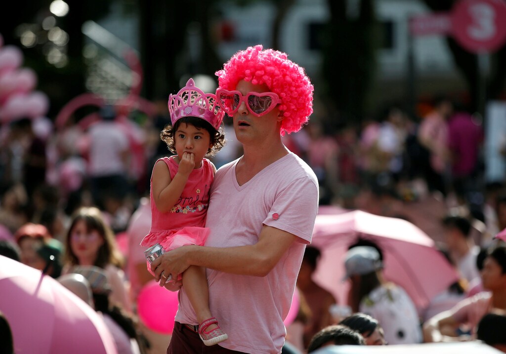 People attend the Pink Dot event, Singapore's annual gay pride rally, at a park in Singapore July 1, 2017. REUTERS/Darren Whiteside - RC11F71D7120