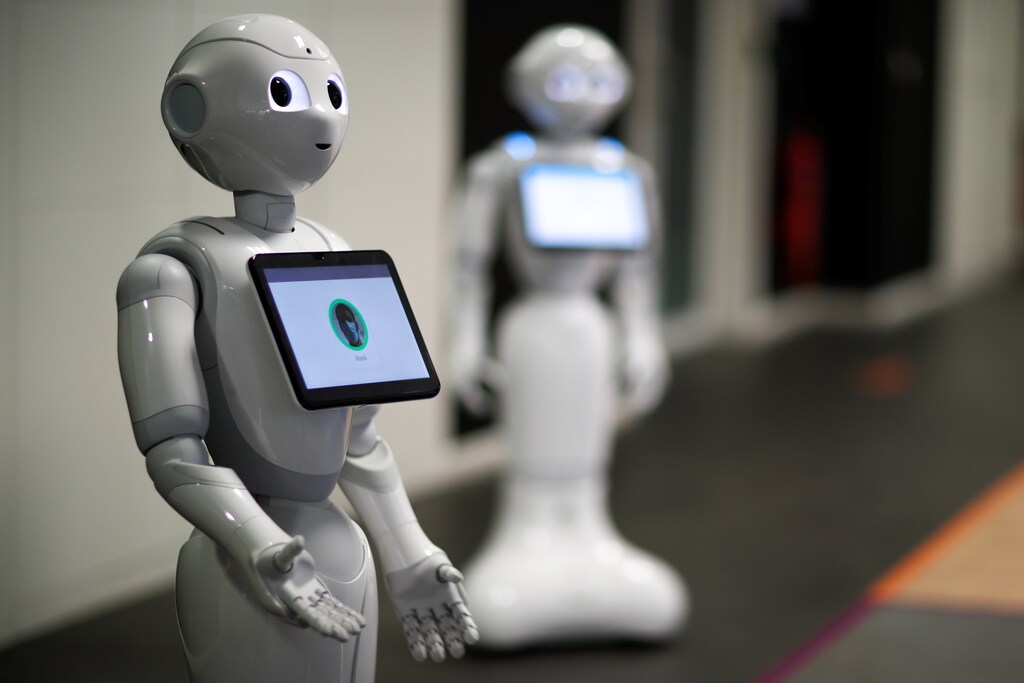 French robot Pepper, detecting whether people are wearing face masks and if not, instructs them to wear them, is displayed at French robotics developer SoftBank Robotics in Paris as the coronavirus disease (COVID-19) continues to spread out across France, September 8, 2020. REUTERS/Gonzalo Fuentes - RC2EUI9Q7SG0