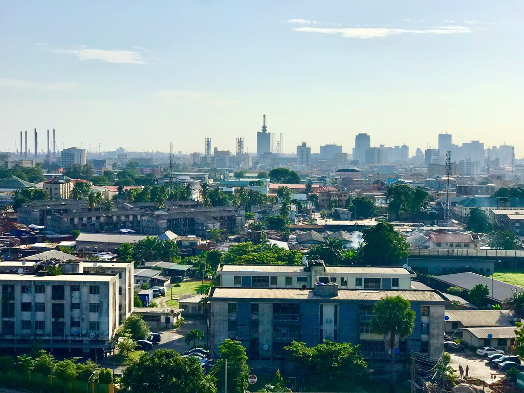 Urban landscape of Lagos highlighting population density and its implications for food security