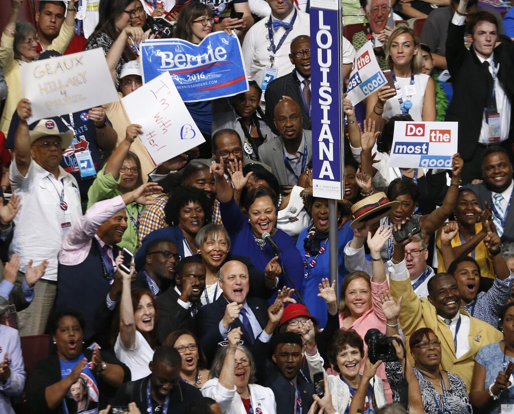 Louisiana delegates announce their count during roll call at the Democratic National Convention in Philadelphia, Pennsylvania, U.S. July 26, 2016. REUTERS/Rick Wilking.